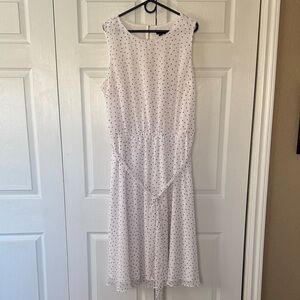 Polka Dot Sleeveless Dress - White
